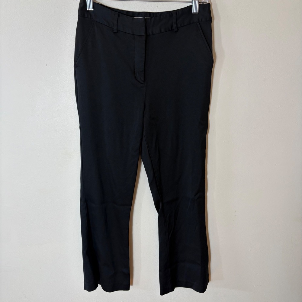 FRAME Noir Wool Blend Tailored Ankle Trousers Black Straight Leg Size 6